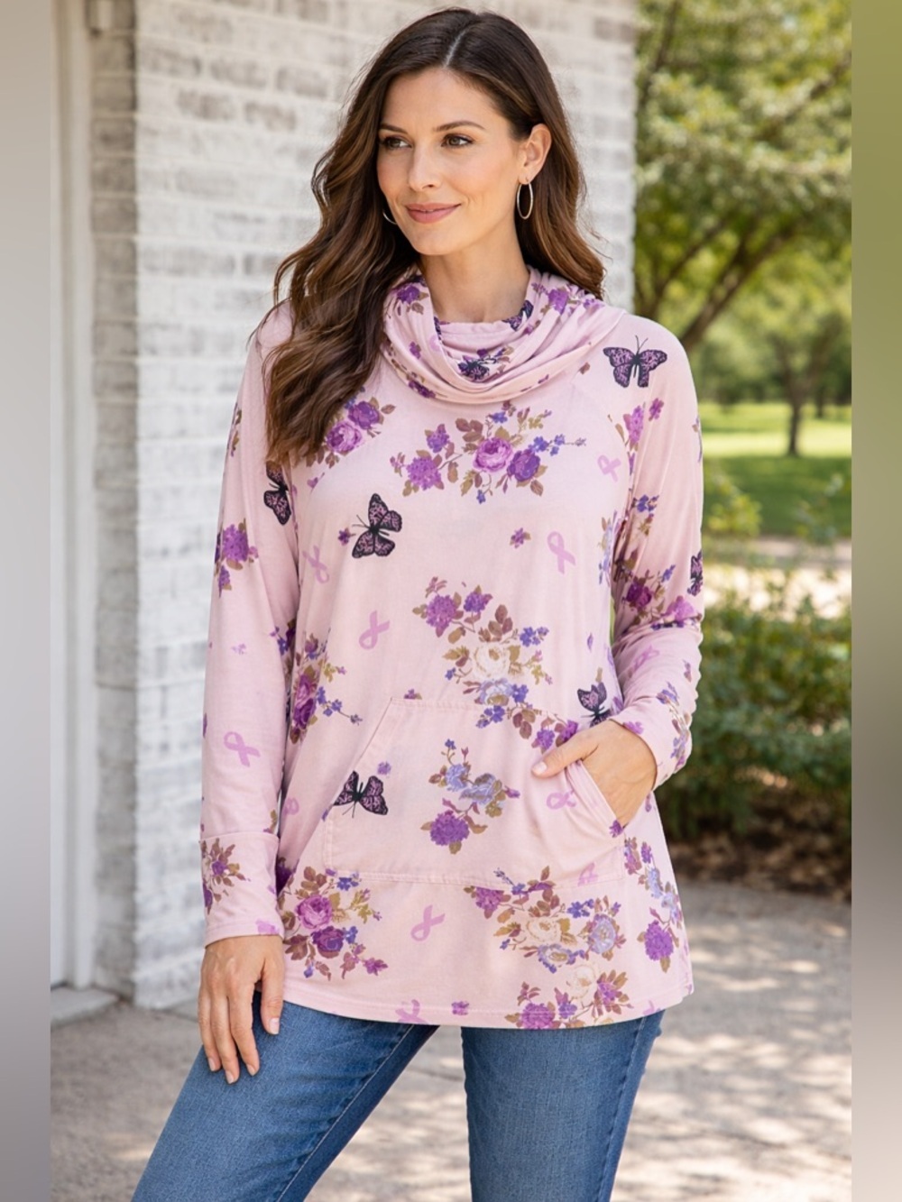 LuLaRoe Amber Breast Cancer Awareness Hoodie 2XL